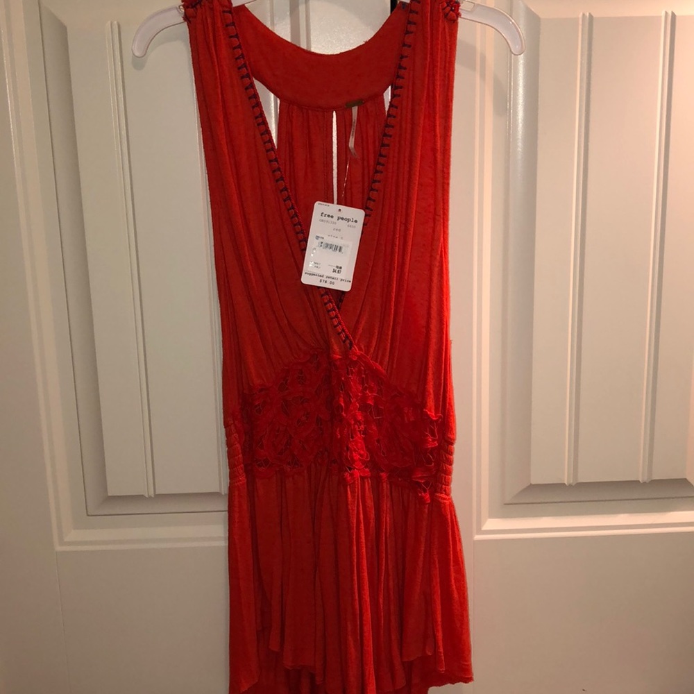Red-Orange Flowwy Free People tank top